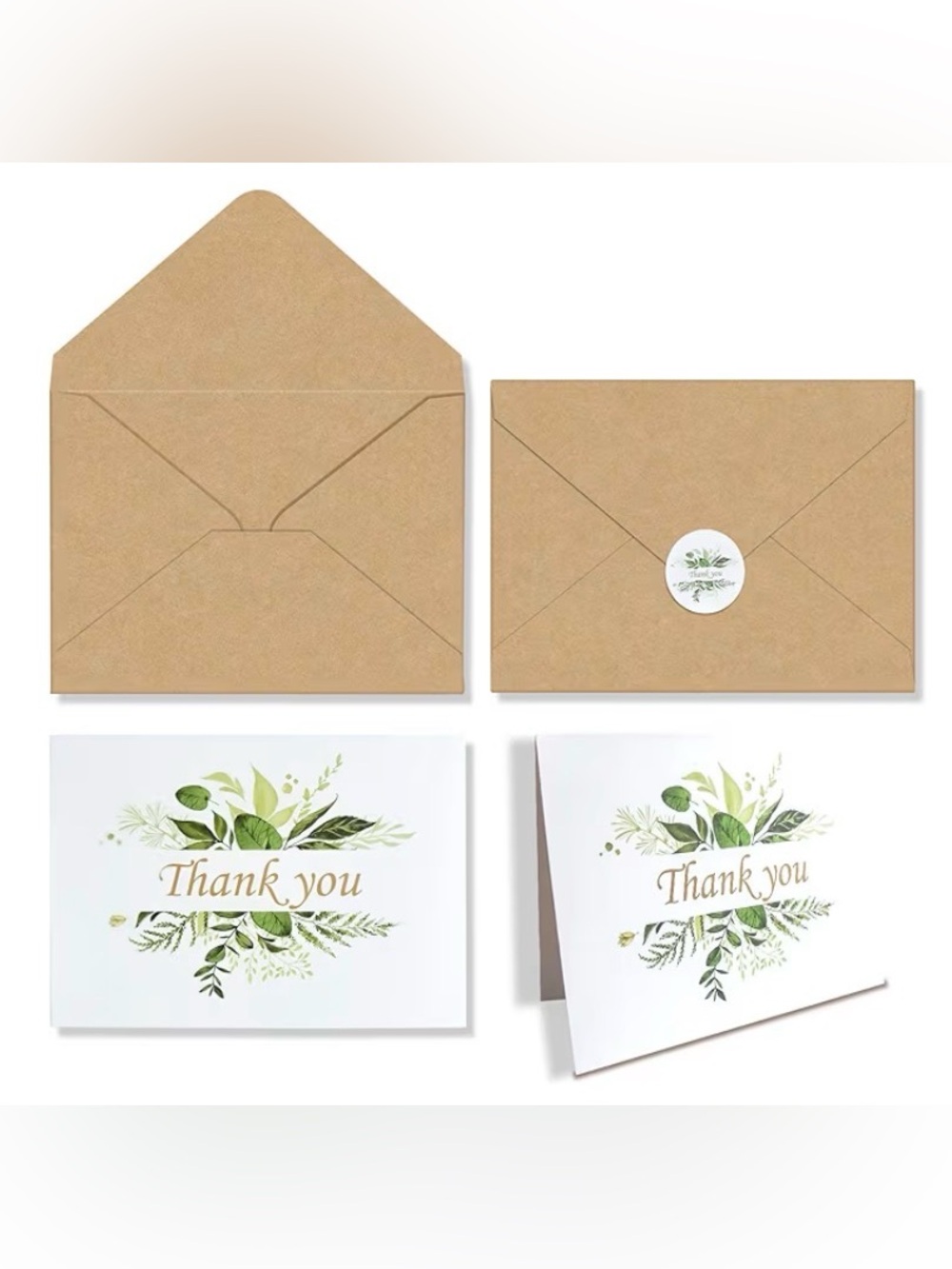 Thank You Cards with Kraft Envelopes -30 cards